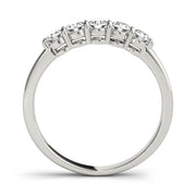 5-Stone Shared-Prong Half Eternity Ring in Gold & Platinum