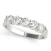 5-Stone Shared Prong Diamond Half Eternity Ring in Gold & Platinum