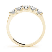 5-Stone Shared Prong Diamond Half Eternity Ring in Gold & Platinum