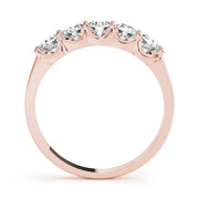 5-Stone Shared Prong Diamond Half Eternity Ring in Gold & Platinum