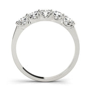 5-Stone Shared Prong Diamond Half Eternity Ring in Gold & Platinum