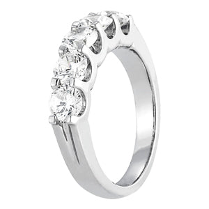 5-Stone Shared Prong Diamond Half Eternity Ring in Gold & Platinum