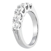 5-Stone Shared Prong Diamond Half Eternity Ring in Gold & Platinum