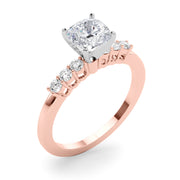 Elegant 6 Stone Remount Round Diamond Engagement Ring in 10K/14K gold and platinum with certified lab-grown or natural diamonds
