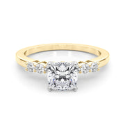 Elegant 6 Stone Remount Round Diamond Engagement Ring in 10K/14K gold and platinum with certified lab-grown or natural diamonds