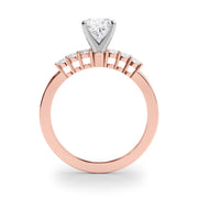 Elegant 6 Stone Remount Round Diamond Engagement Ring in 10K/14K gold and platinum with certified lab-grown or natural diamonds