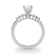 Elegant 6 Stone Remount Round Diamond Engagement Ring in 10K/14K gold and platinum with certified lab-grown or natural diamonds