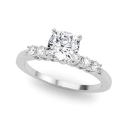 Elegant 6 Stone Remount Round Diamond Engagement Ring in 10K/14K gold and platinum with certified lab-grown or natural diamonds