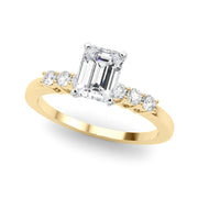 Elegant 6 Stone Remount Round Diamond Engagement Ring in 10K/14K gold and platinum with certified lab-grown or natural diamonds