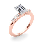 Elegant 6 Stone Remount Round Diamond Engagement Ring in 10K/14K gold and platinum with certified lab-grown or natural diamonds