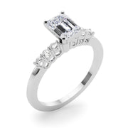 Elegant 6 Stone Remount Round Diamond Engagement Ring in 10K/14K gold and platinum with certified lab-grown or natural diamonds