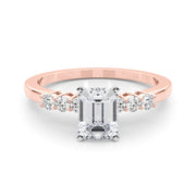 Elegant 6 Stone Remount Round Diamond Engagement Ring in 10K/14K gold and platinum with certified lab-grown or natural diamonds