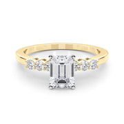 Elegant 6 Stone Remount Round Diamond Engagement Ring in 10K/14K gold and platinum with certified lab-grown or natural diamonds