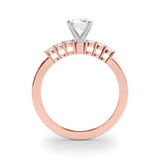 Elegant 6 Stone Remount Round Diamond Engagement Ring in 10K/14K gold and platinum with certified lab-grown or natural diamonds