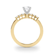 Elegant 6 Stone Remount Round Diamond Engagement Ring in 10K/14K gold and platinum with certified lab-grown or natural diamonds