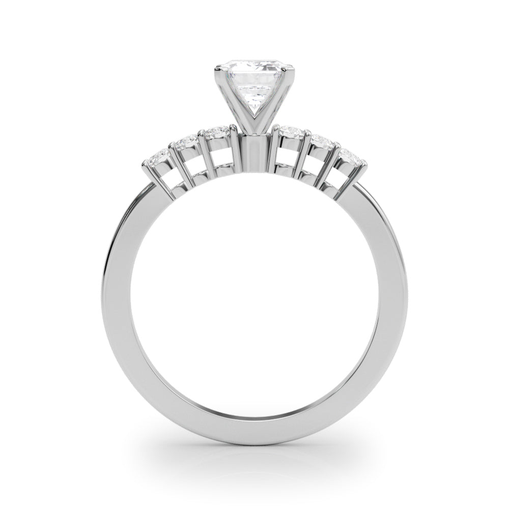 Elegant 6 Stone Remount Round Diamond Engagement Ring in 10K/14K gold and platinum with certified lab-grown or natural diamonds