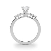 Elegant 6 Stone Remount Round Diamond Engagement Ring in 10K/14K gold and platinum with certified lab-grown or natural diamonds