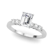 Elegant 6 Stone Remount Round Diamond Engagement Ring in 10K/14K gold and platinum with certified lab-grown or natural diamonds