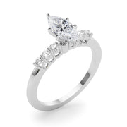 Elegant 6 Stone Remount Round Diamond Engagement Ring in 10K/14K gold and platinum with certified lab-grown or natural diamonds