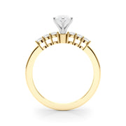 Elegant 6 Stone Remount Round Diamond Engagement Ring in 10K/14K gold and platinum with certified lab-grown or natural diamonds