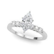 Elegant 6 Stone Remount Round Diamond Engagement Ring in 10K/14K gold and platinum with certified lab-grown or natural diamonds