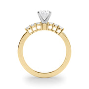 Elegant 6 Stone Remount Round Diamond Engagement Ring in 10K/14K gold and platinum with certified lab-grown or natural diamonds