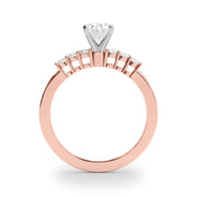 Elegant 6 Stone Remount Round Diamond Engagement Ring in 10K/14K gold and platinum with certified lab-grown or natural diamonds