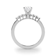 Elegant 6 Stone Remount Round Diamond Engagement Ring in 10K/14K gold and platinum with certified lab-grown or natural diamonds