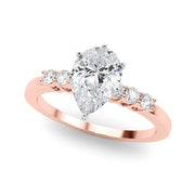 Elegant 6 Stone Remount Round Diamond Engagement Ring in 10K/14K gold and platinum with certified lab-grown or natural diamonds