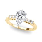 Elegant 6 Stone Remount Round Diamond Engagement Ring in 10K/14K gold and platinum with certified lab-grown or natural diamonds