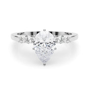 Elegant 6 Stone Remount Round Diamond Engagement Ring in 10K/14K gold and platinum with certified lab-grown or natural diamonds