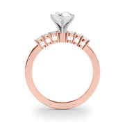 Elegant 6 Stone Remount Round Diamond Engagement Ring in 10K/14K gold and platinum with certified lab-grown or natural diamonds