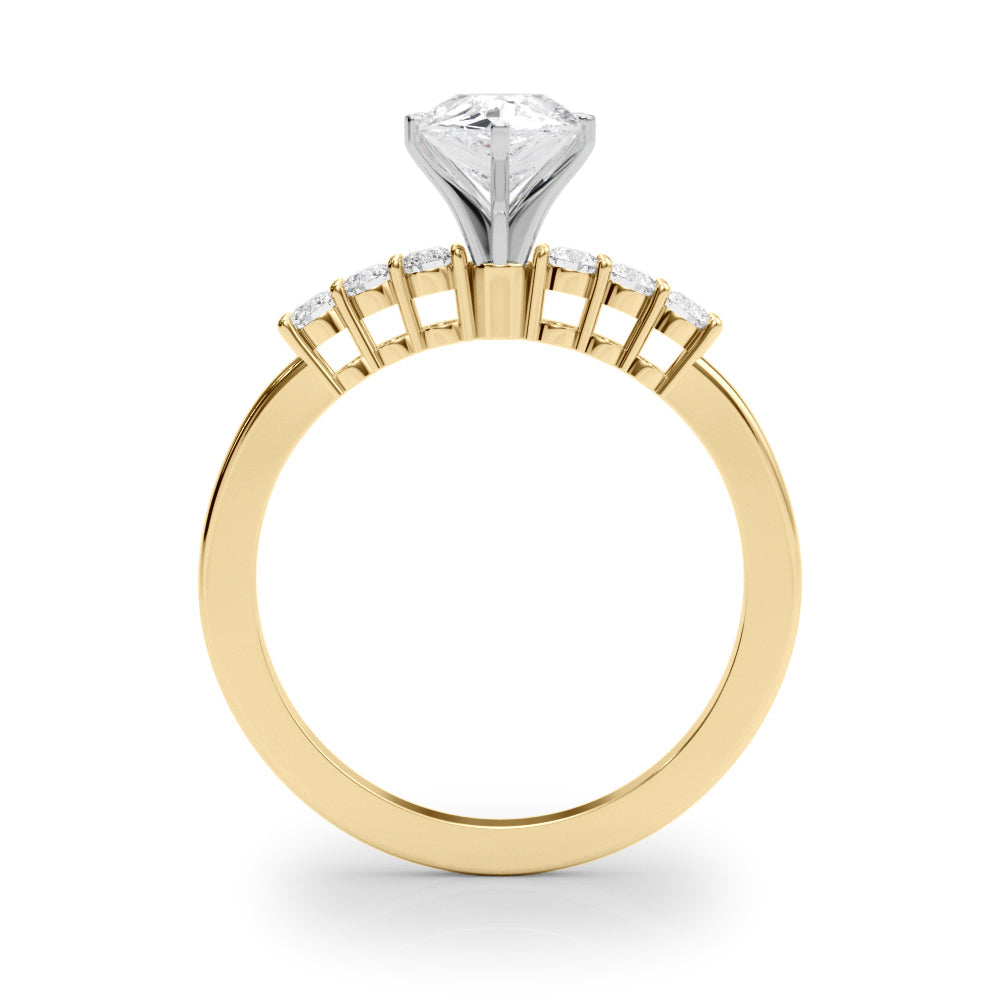 Elegant 6 Stone Remount Round Diamond Engagement Ring in 10K/14K gold and platinum with certified lab-grown or natural diamonds