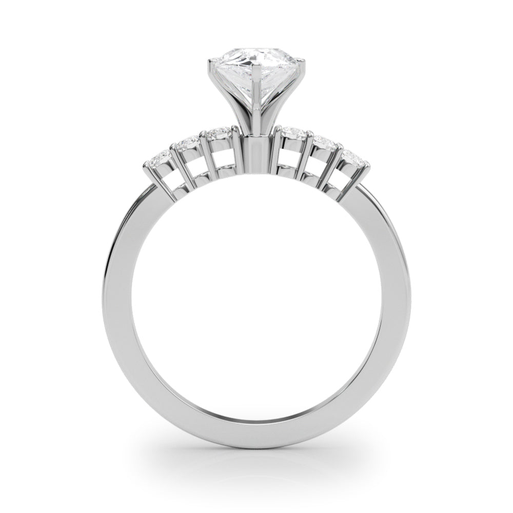 Elegant 6 Stone Remount Round Diamond Engagement Ring in 10K/14K gold and platinum with certified lab-grown or natural diamonds