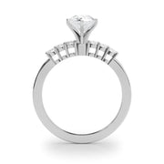 Elegant 6 Stone Remount Round Diamond Engagement Ring in 10K/14K gold and platinum with certified lab-grown or natural diamonds