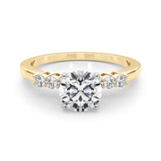Elegant 6 Stone Remount Round Diamond Engagement Ring in 10K/14K gold and platinum with certified lab-grown or natural diamonds