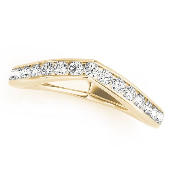 Curved Bands Half Eternity Ring in 10K/14K gold and platinum with certified lab-grown or natural diamonds