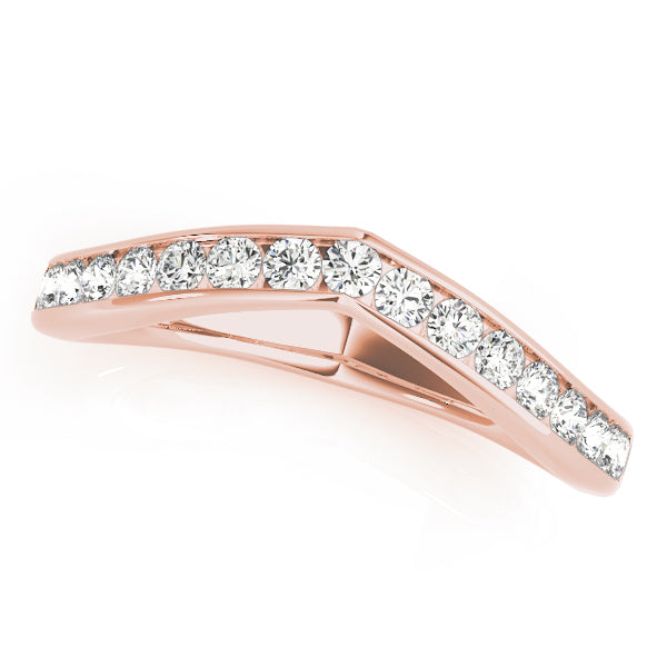 Curved Bands Half Eternity Ring in Gold & Platinum