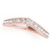 Curved Bands Half Eternity Ring in Gold & Platinum