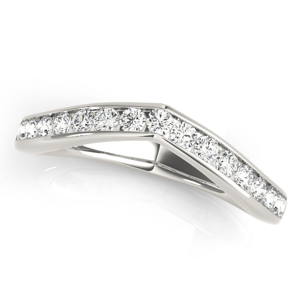 Curved Bands Half Eternity Ring in Gold & Platinum