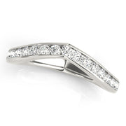 Curved Bands Half Eternity Ring in Gold & Platinum