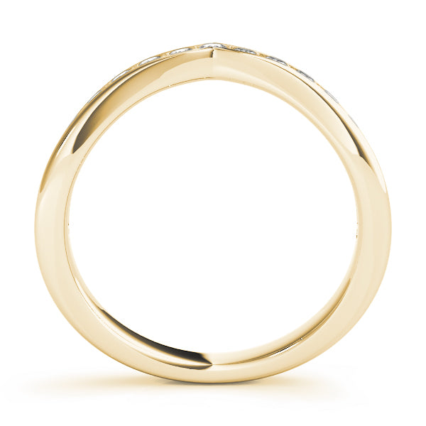 Curved Bands Half Eternity Ring in Gold & Platinum