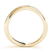 Curved Bands Half Eternity Ring in Gold & Platinum