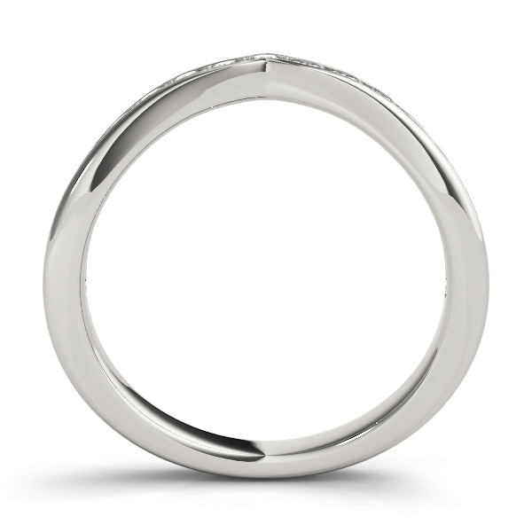 Curved Bands Half Eternity Ring in Gold & Platinum