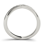 Curved Bands Half Eternity Ring in Gold & Platinum
