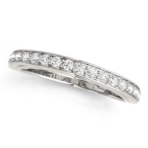 Prong Set Half Eternity Ring in Gold & Platinum