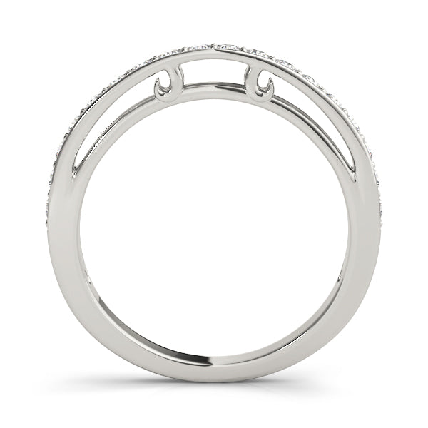Prong Set Half Eternity Ring in Gold & Platinum