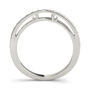 Prong Set Half Eternity Ring in Gold & Platinum