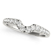 Single Row French-Cut Curved Half Eternity Ring in 10K/14K gold and platinum with certified lab-grown or natural diamonds