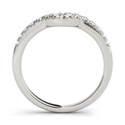 Single Row French-Cut Curved Half Eternity Ring in Gold & Platinum